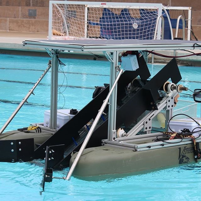 Floating robot prototype. (Photo courtesy of USD)