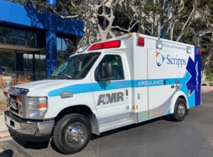 Ambulance used by the American Medical Response crew.