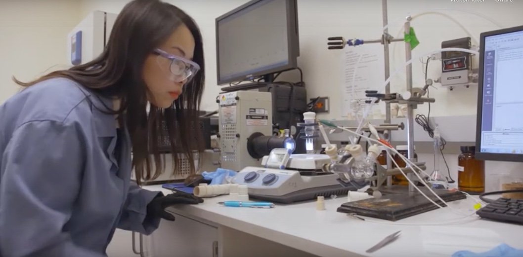 Chemistry researcher Jing Gu is working on making fuel cell technology affordable and green. (Video outtake: Ethan Garcia for SDSU. Video Editing: Scott Hargrove)
