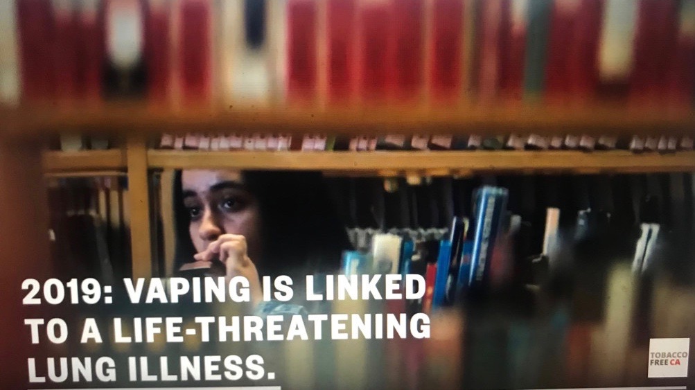 The ads also seek to inform parents of warning signs, and drive people to a website, vapeoutbreak.org.