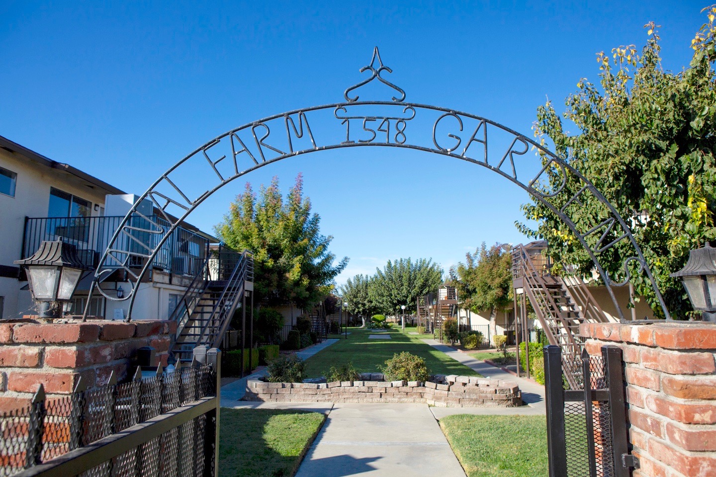 Canal Farm Gardens is a 50-plus unit apartment complex in Los Banos under renovation. A renter who now pays $850 a month for a two-bedroom will see the rent rise to more than $1,200 — or face eviction. (Photo by Anne Wernikoff for CalMatters)