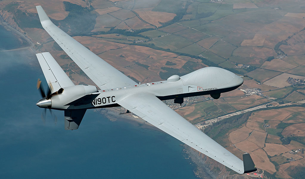General Atomics’ MQ-9B SkyGuardian RPA will be used in the demonstation flight. (Photo courtesy of General Atomics)