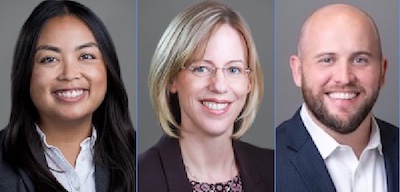 New tax managers, from left: Chelsea Castillo, Kristi Norg, Drew Parker