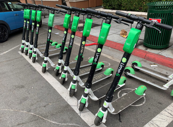 Lime scooters. (Photo courtesy of County of San Diego)