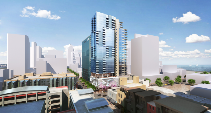 Rendering of Little Italy high-rise residential/retail tower.