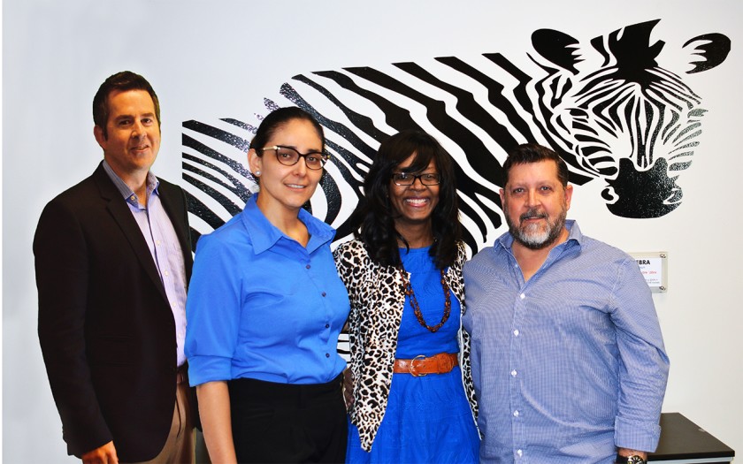 The team at Founders First, from left to right: David Huey, Oralia Alvarez, Kim Folsom and Mike Jacobson. (Courtesy of Founders First)