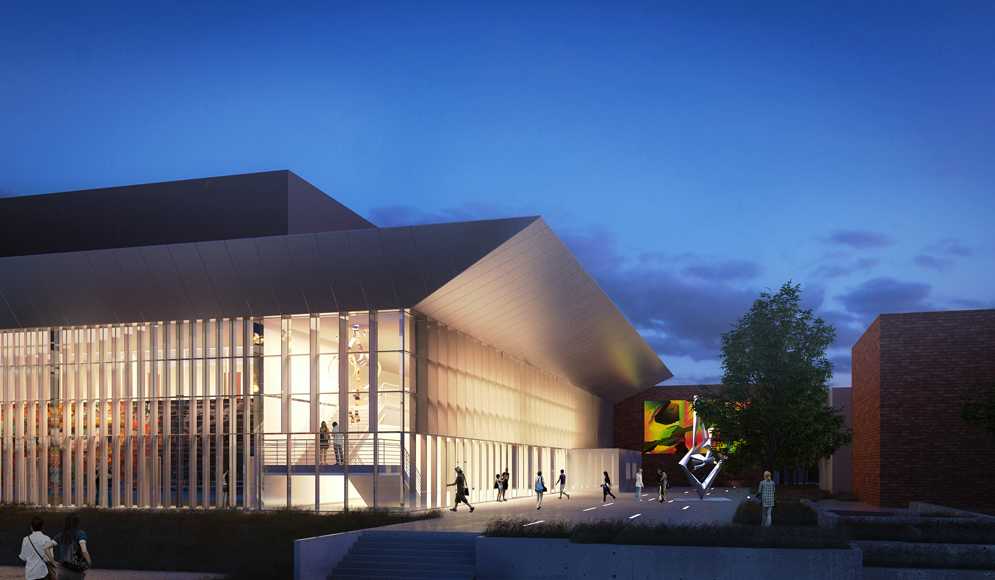 Rendering of Grossmont College’s new Visual and Performing Arts Center, scheduled for completion this spring.
