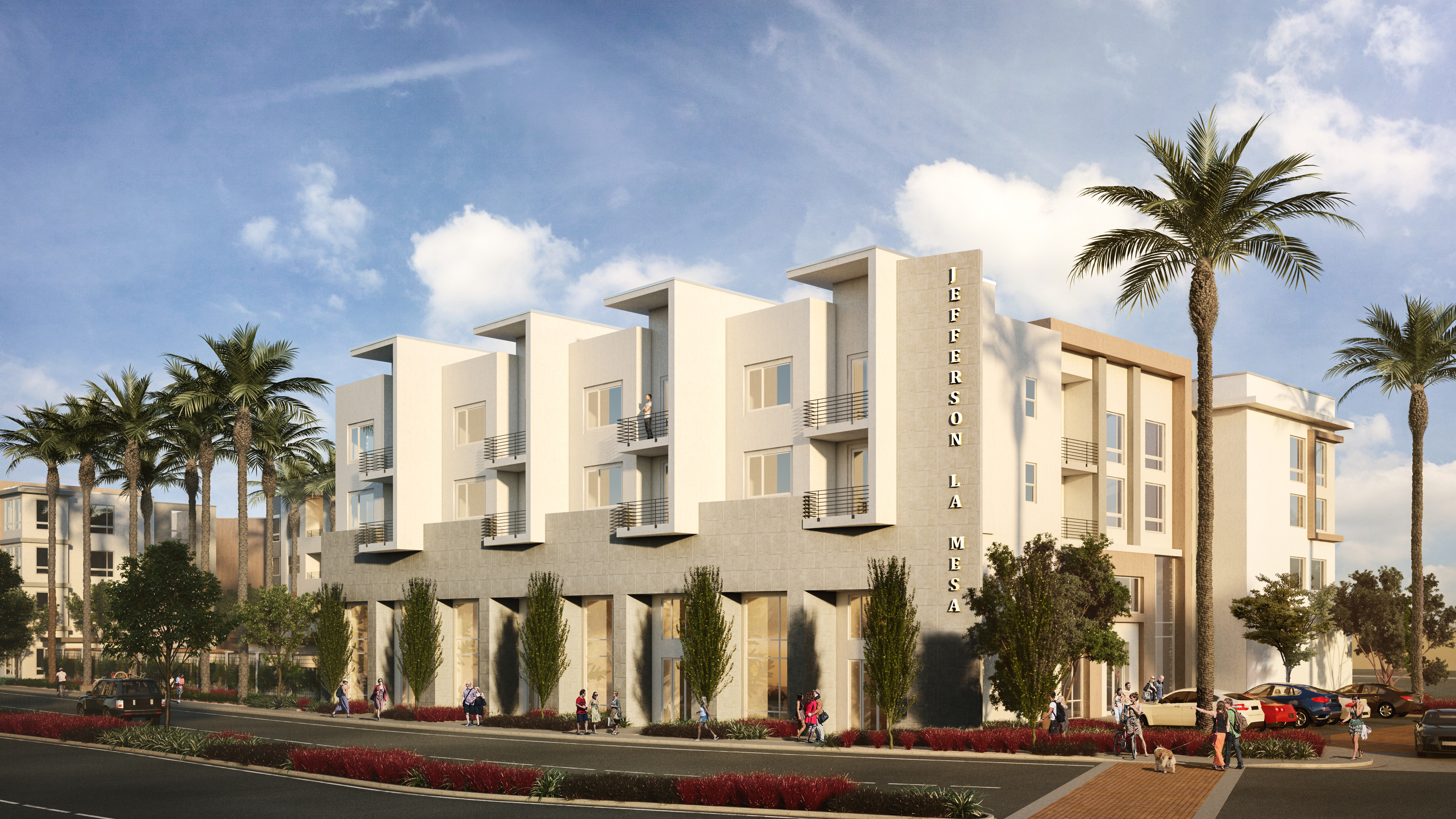 Rendering of Jefferson La Mesa, a project of JPI of Irving, Texas.