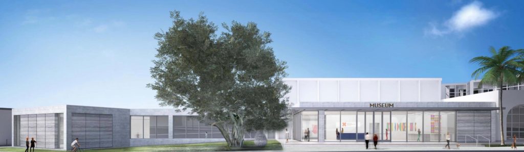 Rendering shows the east facade of the Museum of Contemporary Art San Diego.