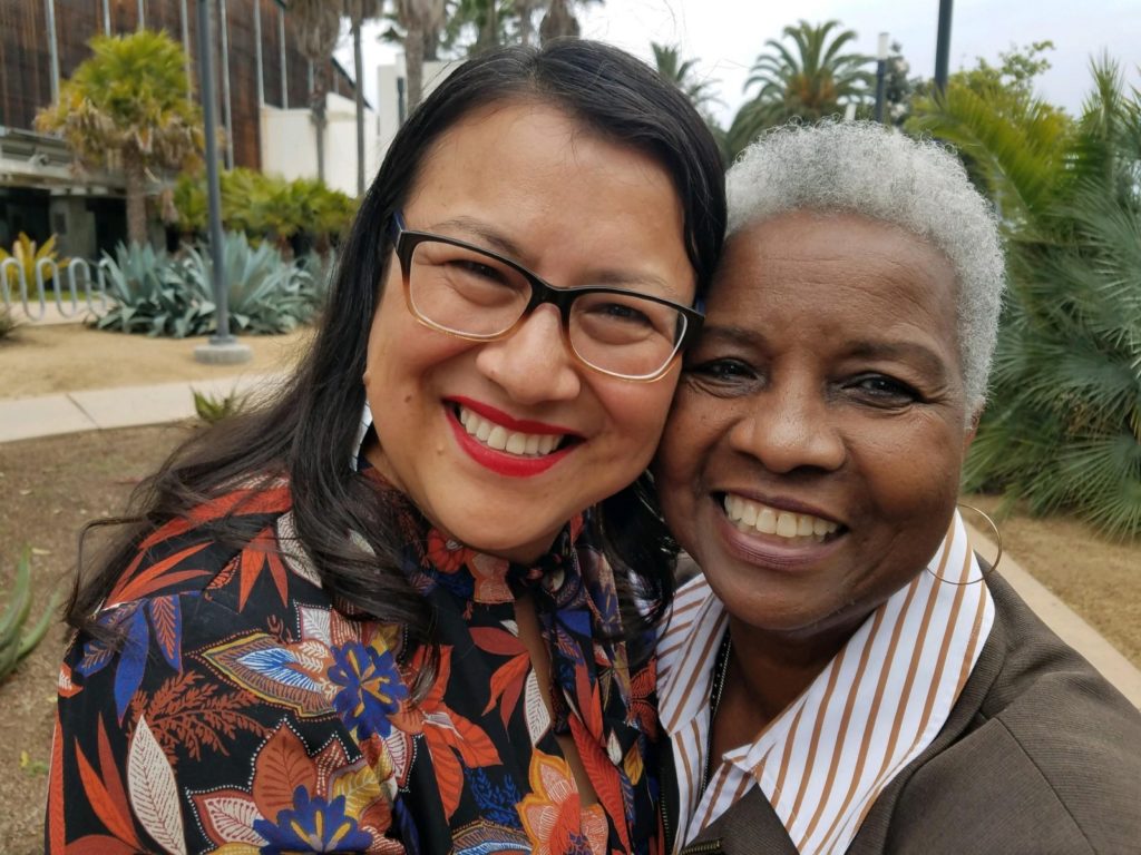 Arcela Nuñez-Alvarez (left) with Ashley L. Walker, the namesake of the award she received.