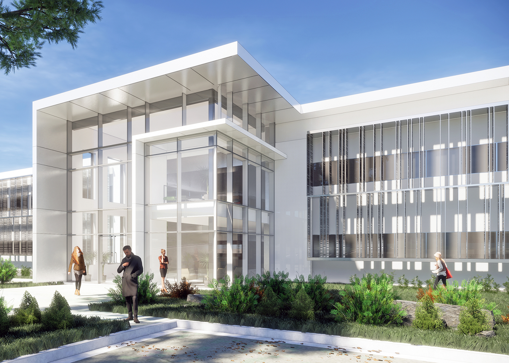 Rendering of BioMed Realty life science building.