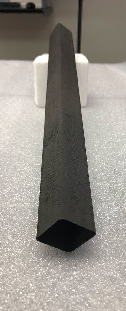 This 16-inch-long model represents a simplified and scaled-down representation of a channel box crafted from SiGA silicon carbide composite. (Courtesy General Atomics)