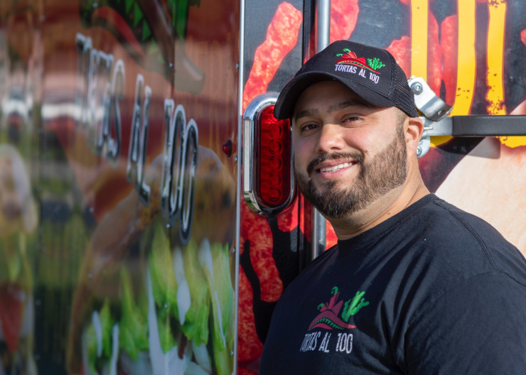 Orlando Osornio owns Tortas Al 100 in Salinas. (Photo by Kate Cimini/ The Salinas Californian)