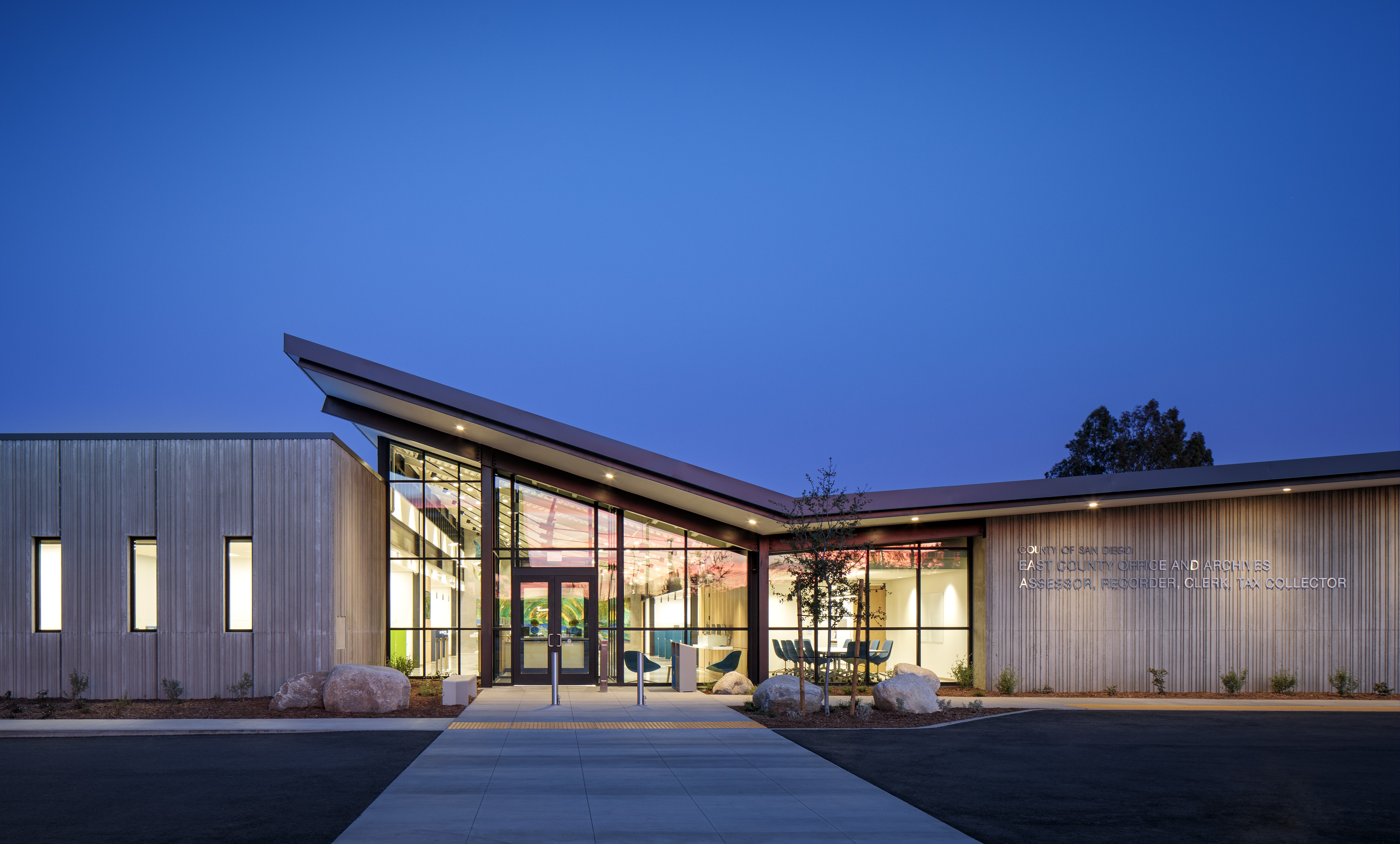 The single-story, 25,000-square-foot building meets LEED Gold certification standards and aligns with the county’s long-term energy goals. (Photos courtesy of San Diego County)