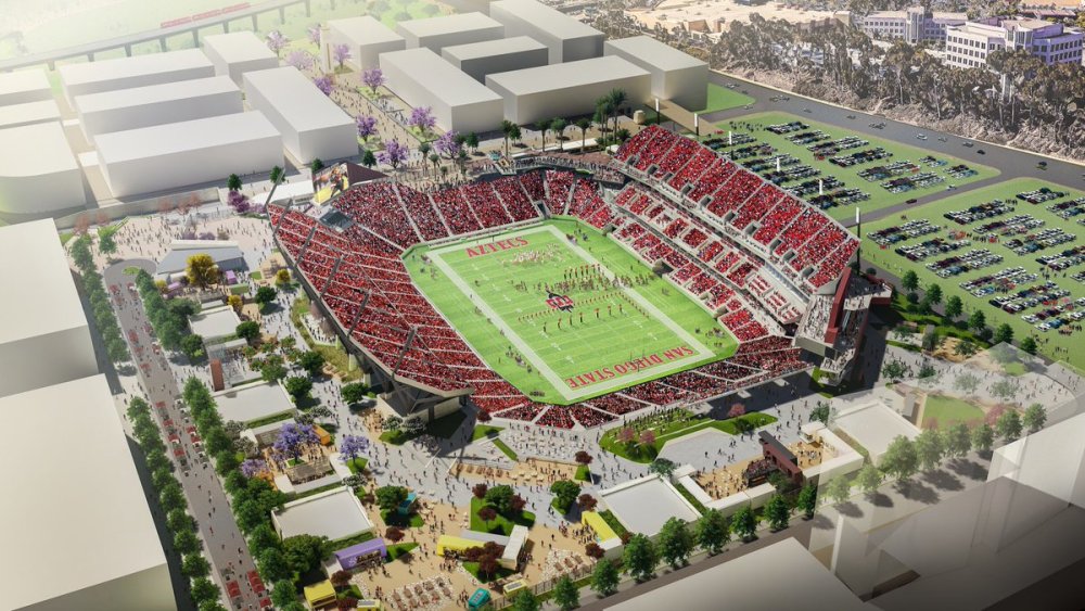 Rendering of Aztec Stadium in Mission Valley.