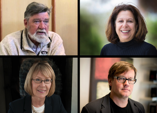 Left to right, top: Paul Churchland and Vicki Grassian; bottom: Margaret Leinen and David Victor. (Photos courtesy of UC San Diego)