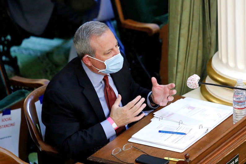 Mark Ghilarducci of the Office of Emergency Services told lawmakers that the banks flagged the mask deal as suspicious, but the state did not lose any money. (Photo by Rich Pedroncelli, AP Photo)