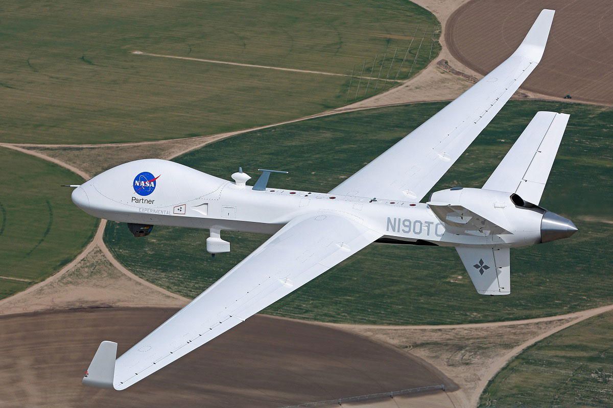 On April 3, General Atomics Aeronautical Systems Inc. flew its SkyGuardian Remotely Piloted Aircraft in the skies above Southern California as part of a joint flight demonstration with NASA. (General Atomics photo)