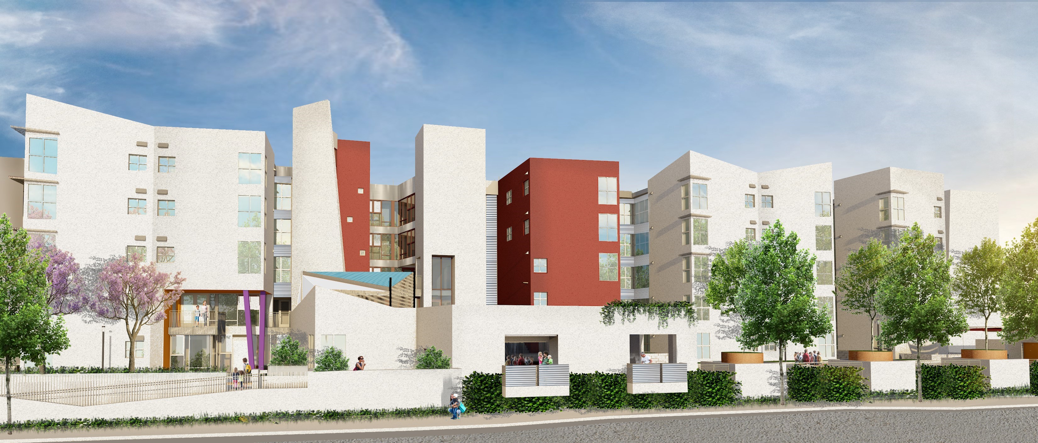 Rendering of the Mid-City family apartments