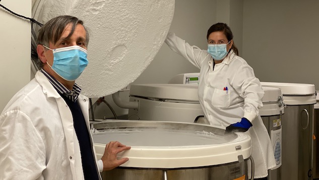 Dr. Alessandro Sette and Dr. Daniela Weiskopf. (Photo courtesy of La Jolla Institute for Immunology)