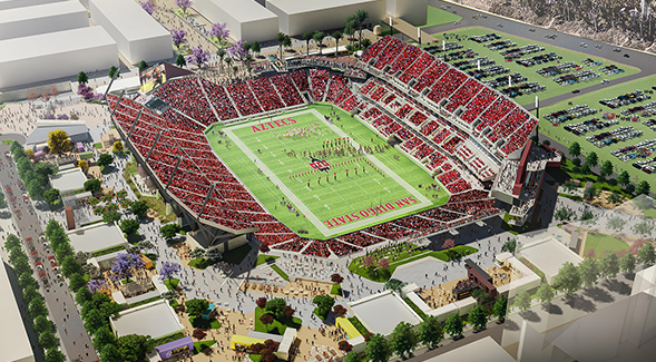 In recognition of Mrs. Dianne L. Bashor’s generosity, SDSU will name the field at the new Aztec Stadium Bashor Field. (Photo courtesy of SDSU)