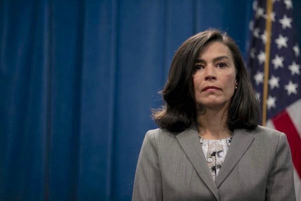 Dr. Sonia Angell at a press conference on March 4. (Photo by Anne Wernikoff for CalMatters)