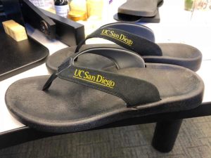 Researchers in the new Center for Renewable Materials have developed consumer-ready flip-flops that can biodegrade in soil and compost. (Photo courtesy of Stephen Mayfield)