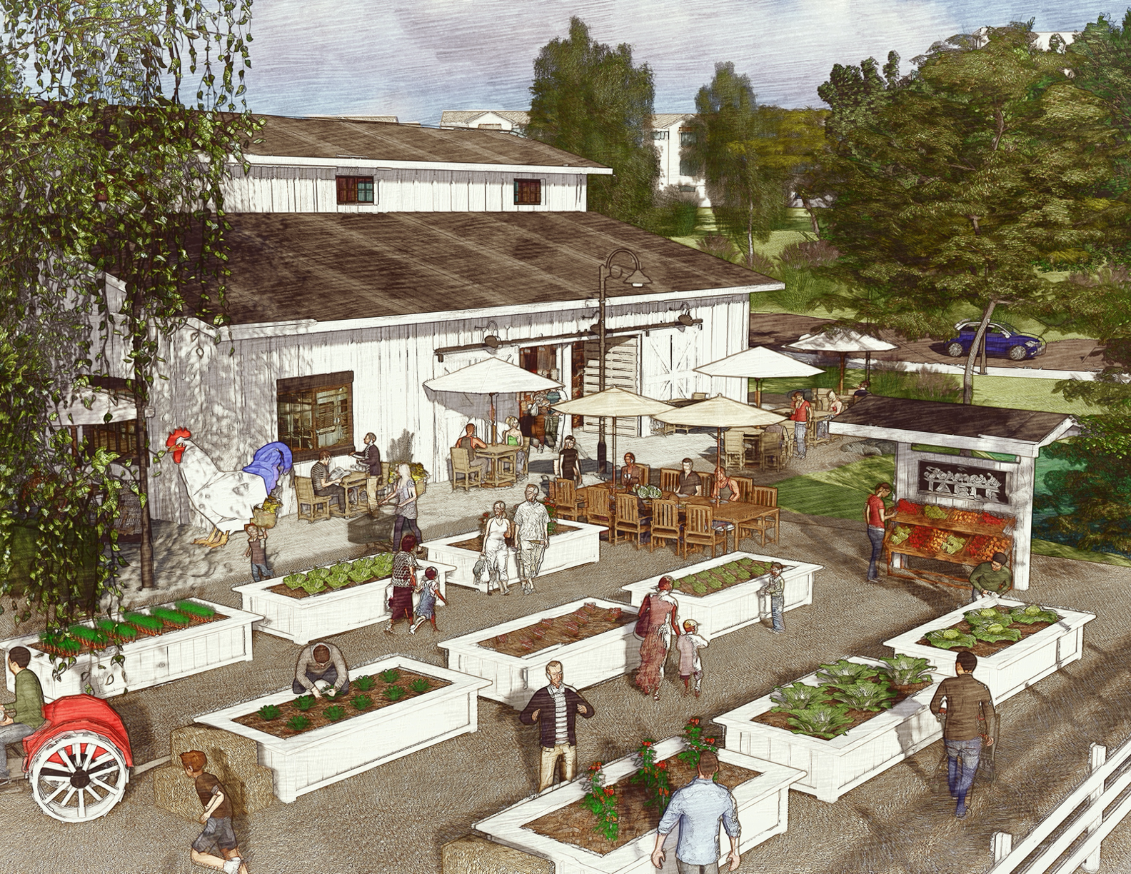 Rendering of the Marja Acres mixed-use project proposed for Carlsbad. (Courtesy of SDNEDC)