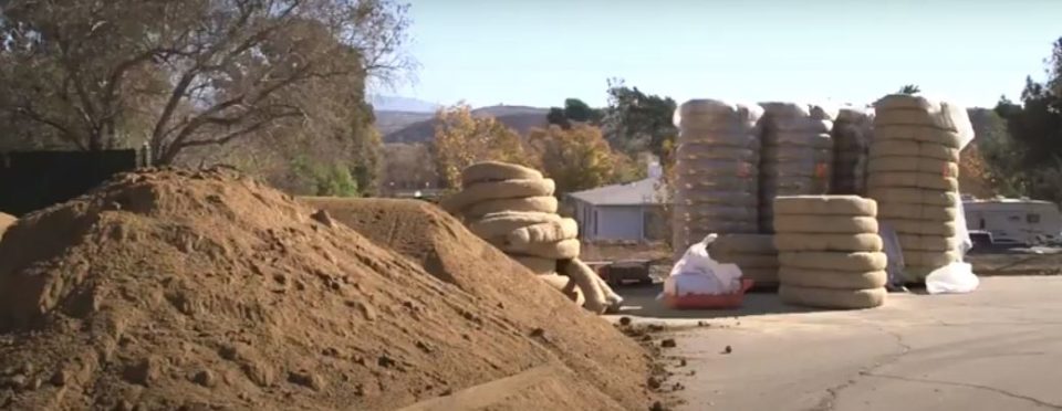 Sandbags for Valley Fire