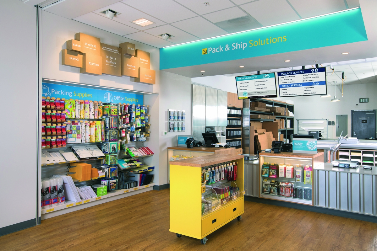 The retail counter design for The UPS Store. (Photos Credit: The UPS Store)