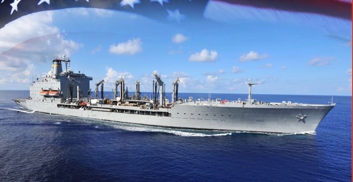 A photo illustration announcing that Military Sealift Command fleet oiler, T-AO 206, will be named USNS Harvey Milk. (U.S. Navy Photo Illustration)