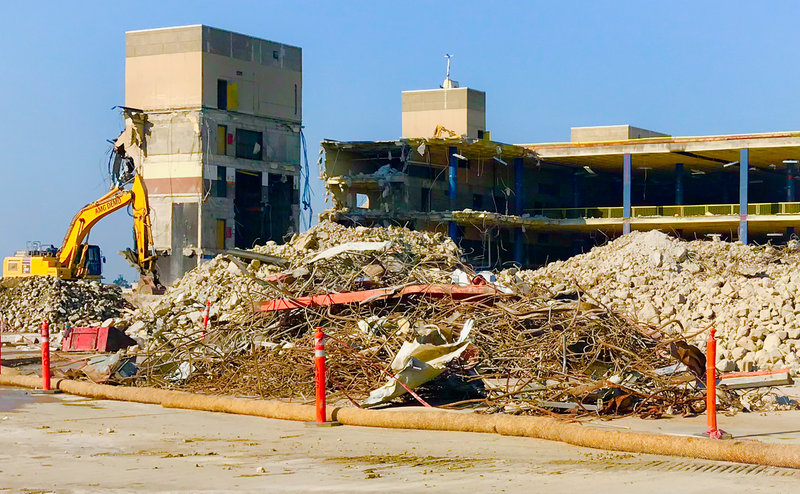 Demolition work at the site of the former Midway Post Office