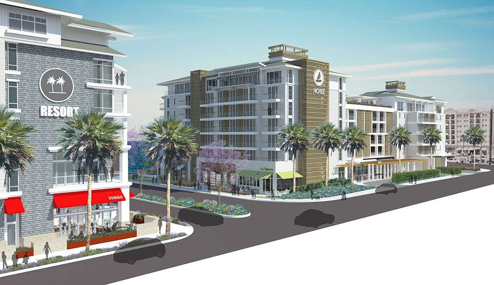 Rendering of Oceanside hotel properties. (Photo courtesy of S.D. Malkin)