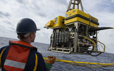 (Photo: Scripps scientists will guide ROV Hercules from E/V Nautilus. Courtesy Ocean Exploration Trust)