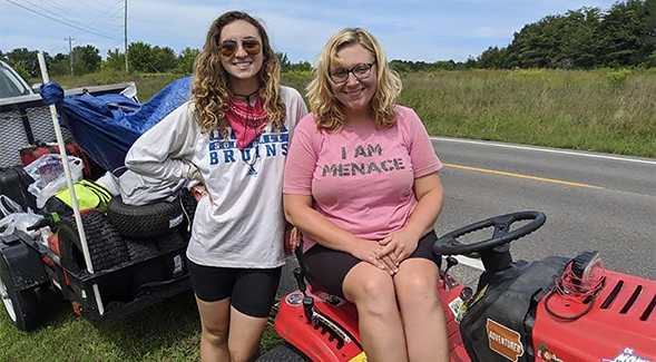 Photo: SDSU student entrepreneur Tiffany Gil (left) is shown with her Great Grass Race teammate Katie Knight. Courtesy of SDSU