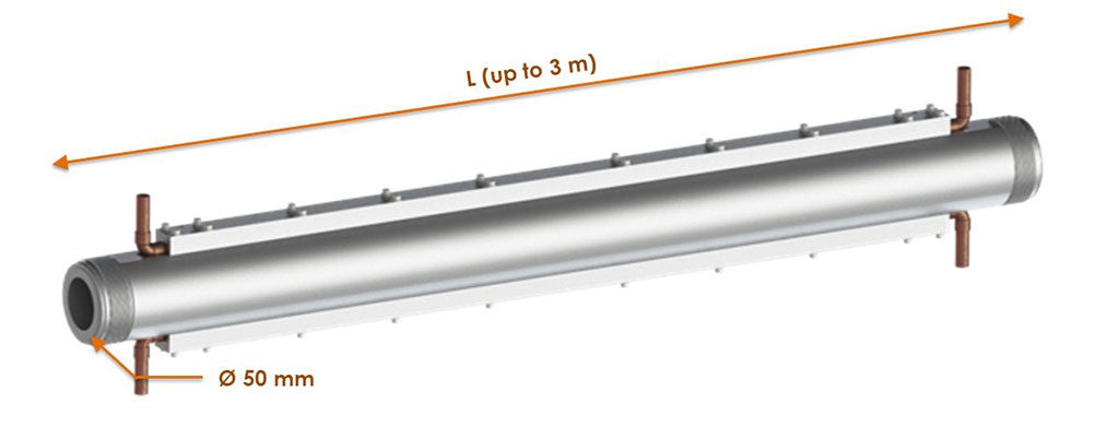 A rendering of one of the electron cyclotron heating waveguide assemblies that General Atomics is developing for the ITER fusion experiment.