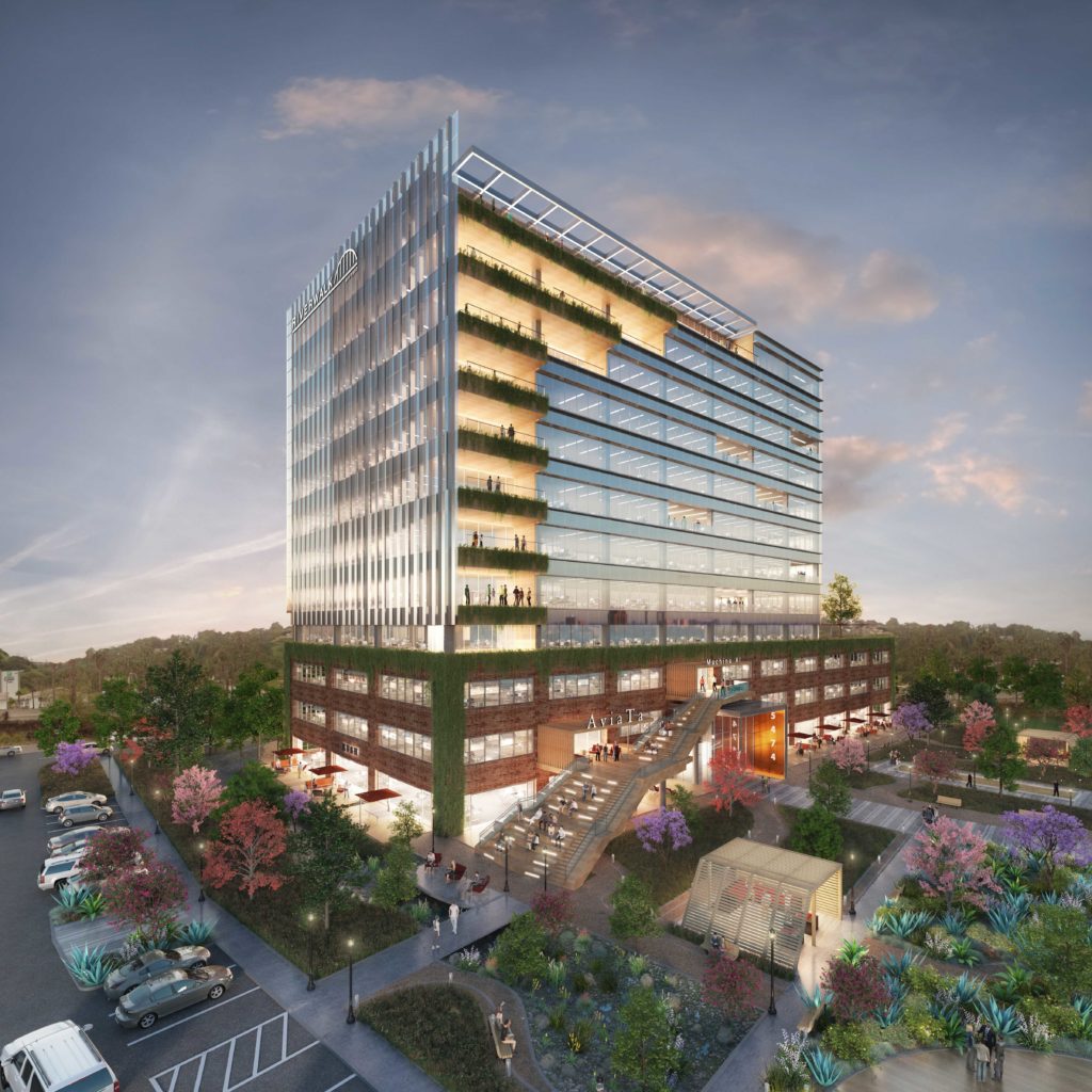 Rendering of office tower in Riverwalk San Diego.