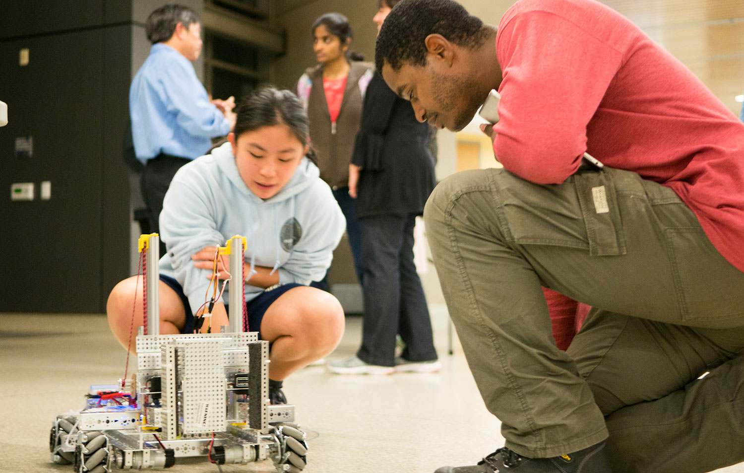 Current and prospective students at Mesa College got hands on experience with robots during a Future in Robotics event.