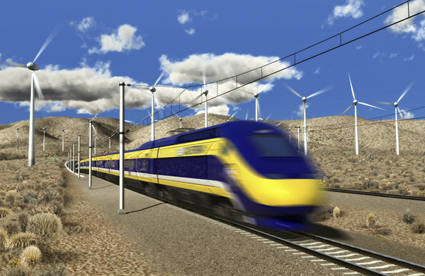 A conceptual illustration of California’s bullet train. (Image by NC3D via Flickr)